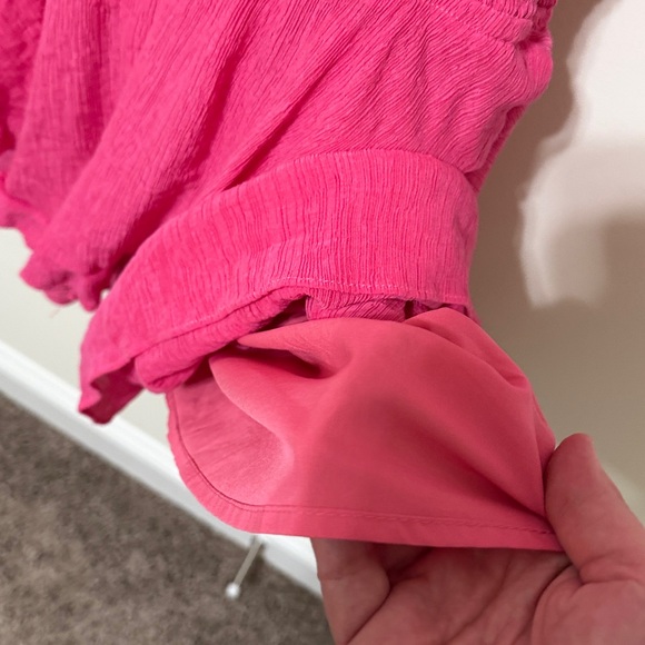 Hello Molly Women’s Berry Pie Mini Tie-Front Dress with Bottom Ruffles / Size L - Picture 7 of 10